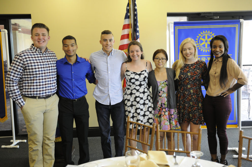 Scholarship winners pictured left to right are Ian McCullough, Cory Payne, Brandon Moncibias, Laurel Emerson, Lydia Kim, Katie Baldridge & Jada Murphy. Not pictured are Olivia Brahms, Carina Porcaro, Austin Corkren & John McGowan.